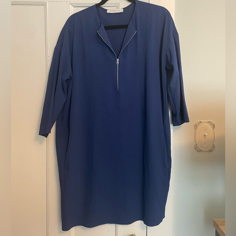 Everlane GoWeave 3/4 sleeve mini dress with pockets